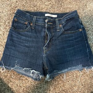 Levi’s Dark Denim High Rise Jean Shorts